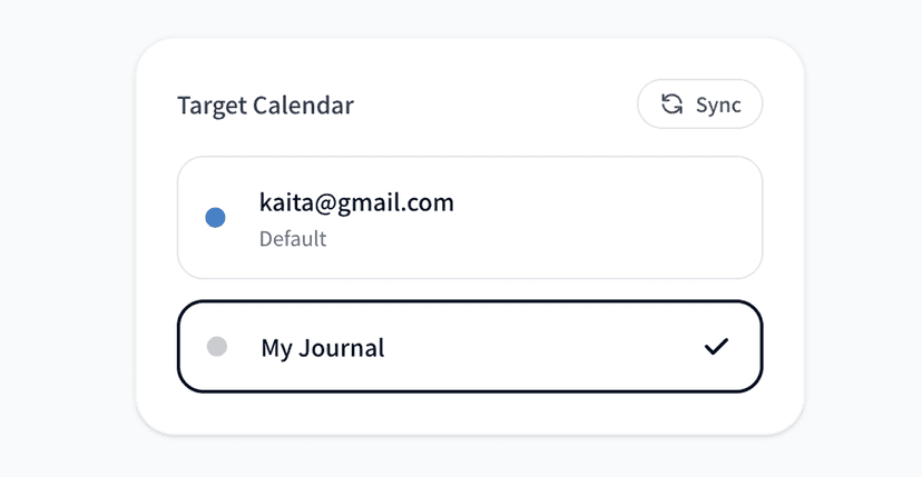 Choose which calendar to save to